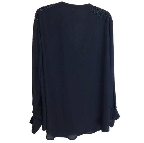 Torrid Black Beaded Shoulder Blouse - Picture 2 of 4
